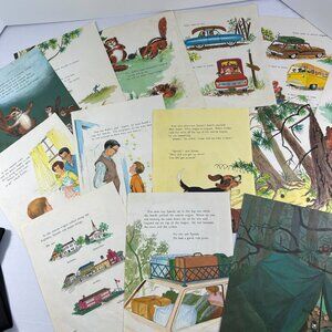 Lot Ephemera Vintage Childrens Book Pages Scrapbooking Junk Journal Vehicles